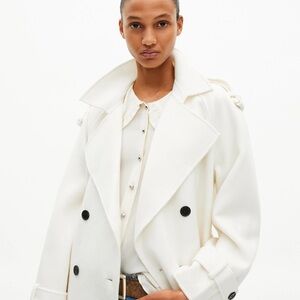 The Kooples White Double-Breasted Trench Coat